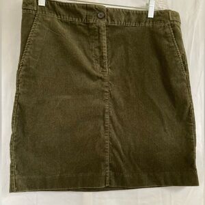 Talbots Green Corduroy Pencil Skirt
